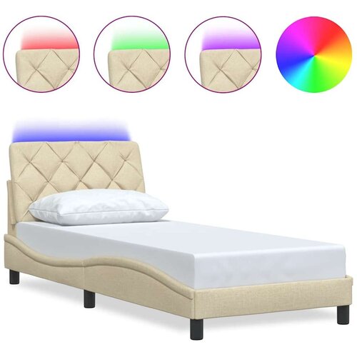  Okvir kreveta s LED-om bez krem madraca 80x200 cm Tkanina Slike