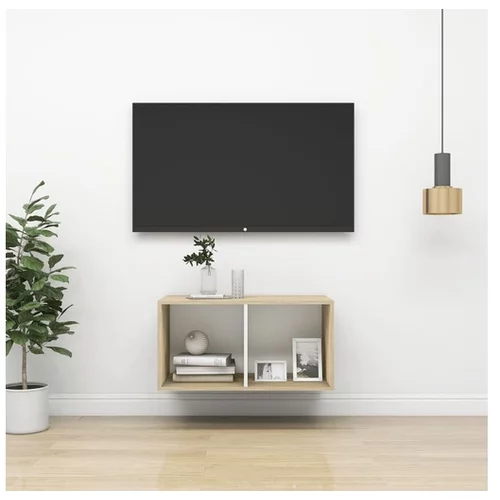  Stenska TV omarica sonoma hrast in bela 37x37x72 cm iverna pl.