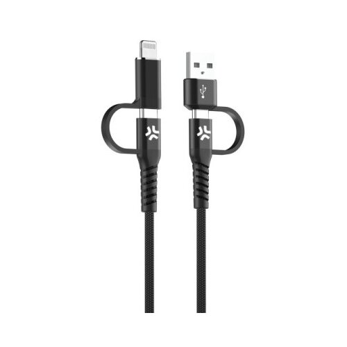 Celly 4u1 kabl za telefon USB-C na USB-C sa USB-A & Lightning nastavcima ( USBC4IN1BK ) Cene