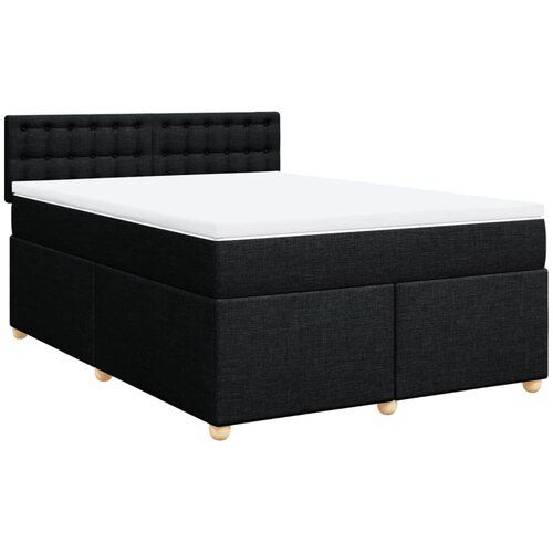 vidaXL Box spring posteljni z vzmetnico črn 140x190 cm blago, (21310447) Cene