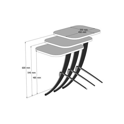 Hanah home Set klub stolova, 3 komada Pion Bijeli Cene