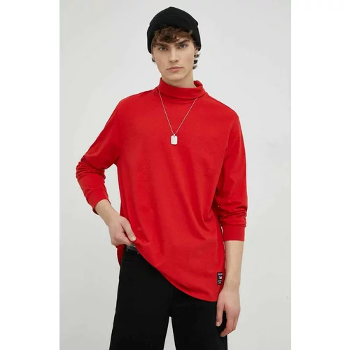 Levi's Pamučna majica dugih rukava boja: crvena, jednobojni model