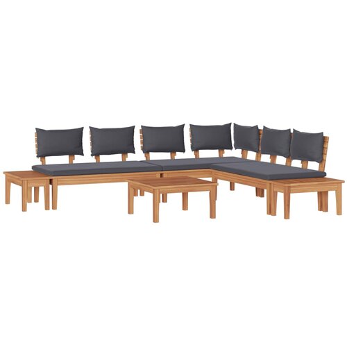 vidaXL Vrtna sedežna garnitura 3 pcs Rjava in siva, (5000143038) Cene