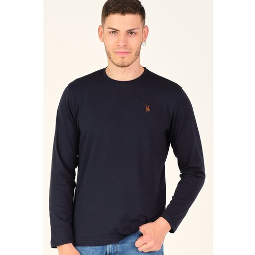 Dewberry T8588 BIKE COLLAR LONG SLEEVE T-SHIRT-NIGHT BLUE Slike