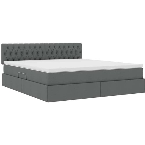 VidaXL Krevet s madracem i skladi&amp;scaron;tem Tamno siva 180 x 200 cm Slike