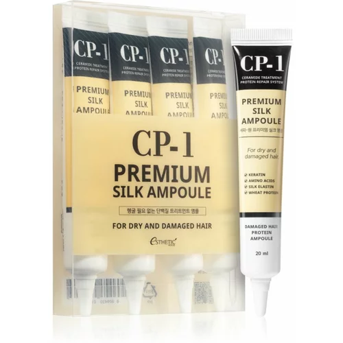 CP1 Premium Silk njega bez ispiranja za regeneraciju za suhu i oštećenu kosu 4x20 ml