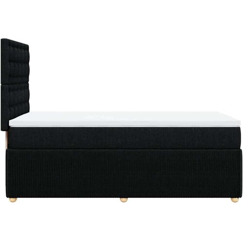 VidaXL Box spring krevet s madracem crni 90x190 cm od tkanine Slike