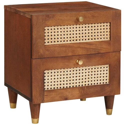  Noćni ormar 2 pcs Smeđa 40 x 33,5 x 46 cm Čvrsto drvo akacije Slike