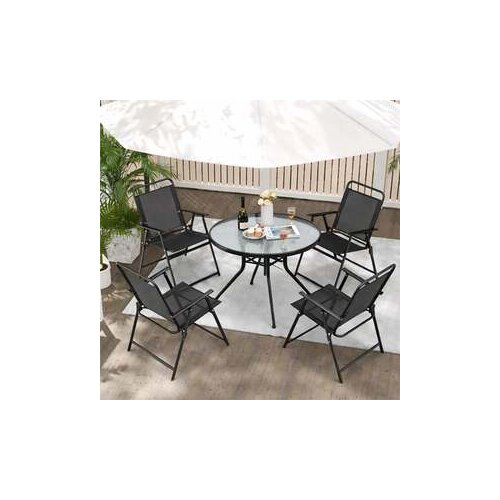  Ba&amp;scaron;tenski sto + 4 stolice Crna 24-SA0124C Slike