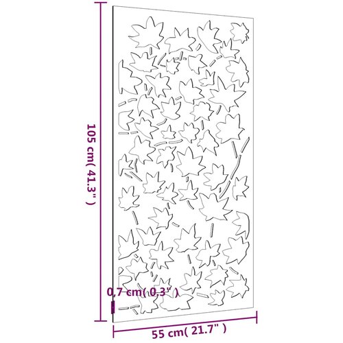 Vrtni zidni ukras 105x55 cm čelik CORTEN uzorak javorovog li&amp;scaron;ća Slike