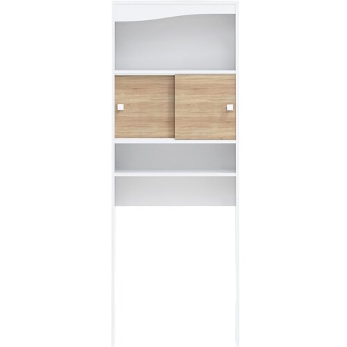 TemaHome Bijeli/u prirodnoj boji ormarić iznad perilice/toaleta u dekoru hrasta 64x177 cm Wave &amp;ndash; Slike