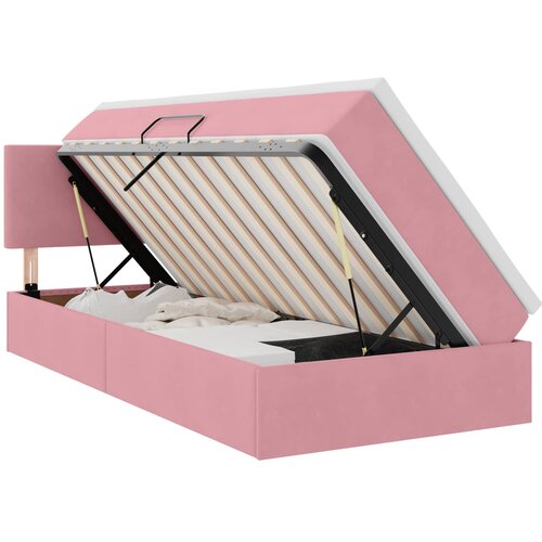 vidaXL Krevet s od storage s madracem Ružičasta 90 x 200 cm Bar&scaron;un Cijene