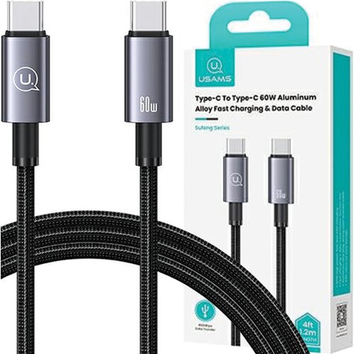 Usams JEKLENI KABEL ZA HITRO POLNJENJE USB-C NA USB-C 60W 1,2M ZA TELEFON, (21980431) Cene