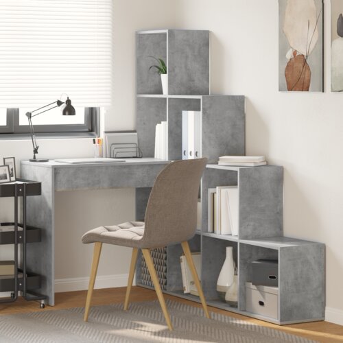 vidaXL s policom s pohranom Beton siva 101,5 x 149,5 x 149,5 cm Cijene