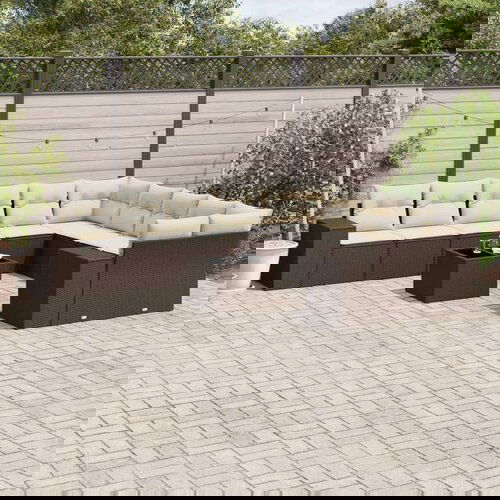  11-dijelni set vrtnih sofa od poliratana s jastucima smeđi Cijene