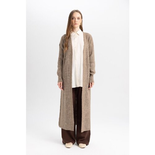 Defacto Regular Fit Basic Plain Long Knitted Cardigan Slike