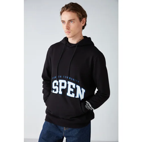 Grimelange Aspen Men's Hooded Printed Fleece Inner Sweatshirt