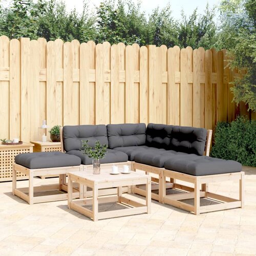 VidaXL 5-dijelni set vrtnih sofa od masivne borovine s jastucima Slike