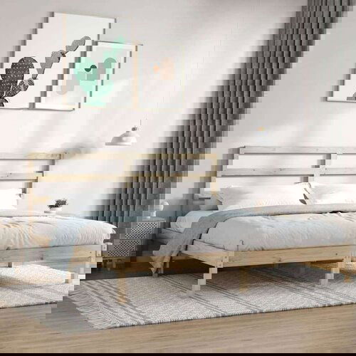  Posteljni okvir iz trdne borovine 200x200 cm, (20646448) Slike