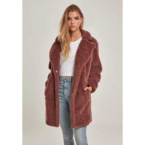 Urban Classics Women's oversized coat Sherpa darkrose Slike