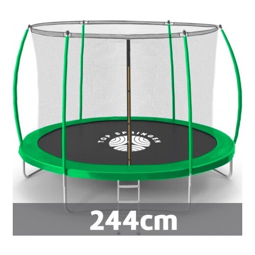 Top Springen ba&amp;scaron;tenska trambolina 244cm Sport Line SL244GRE sa unutra&amp;scaron;njom mrežicom i merdevinama u Zelenoj boji Slike