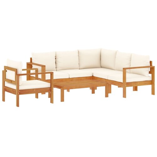  5-dijelna set vrtnih sofa od masivnog drva bagrema s jastucima Slike