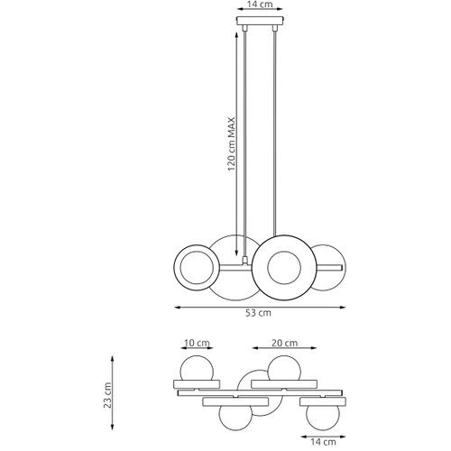  Visilica na sajli MODEL 4xG9/8W/230V crna Slike