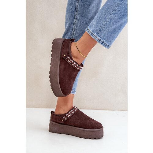 FG2 Snow Boots With Decorative Embroidery Chocolate Selithria Slike