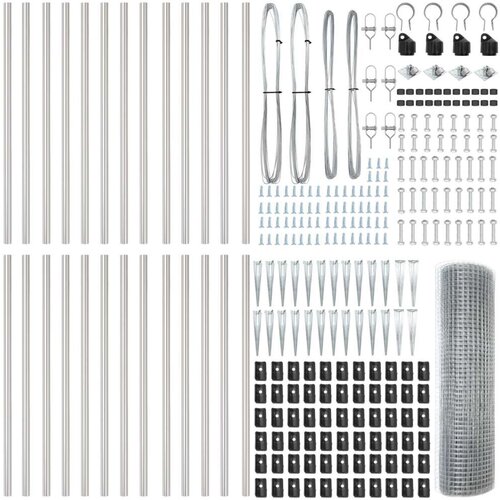 vidaXL varjena žična ograja z 13 sidrnimi kljukami 0.8x50 m galvanizirano jeklo Cene