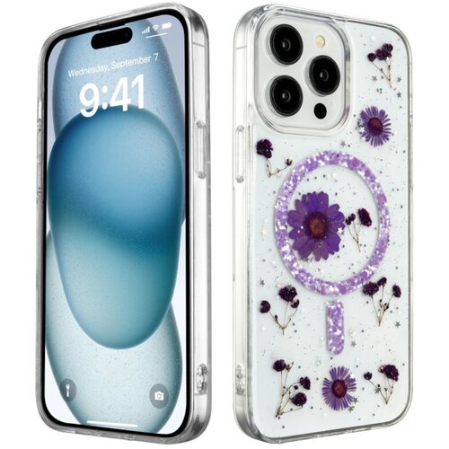  Futrola Luxury Flowers za iPhone 16 Pro (6.3) ljubicasta Cene