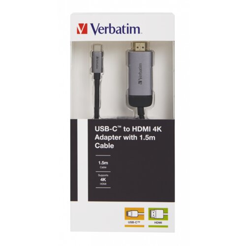 Verbatim USB-C HDMI 4k Adapter USB 3.1 GEN 1 150 cm cable Cene