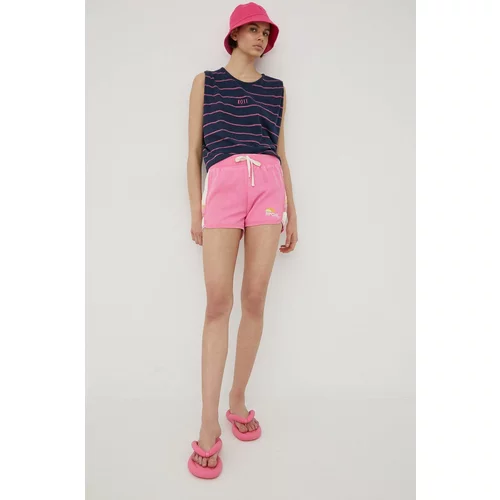 Rip Curl Kratke hlače za žene, boja: ružičasta, melanž, visoki struk