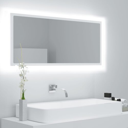 vidaXL LED kupaonsko ogledalo bijelo 100x8,5x37 cm konstruirano drvo Cijene