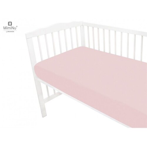 MimiNu pamučna šifon plahta s elastičnom trakom 120x60 cm - Puder roza Cene