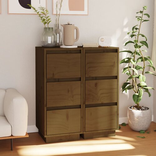 vidaXL Komode 2 kom boja meda 32 x 34 x 75 cm od masivne borovine Cijene