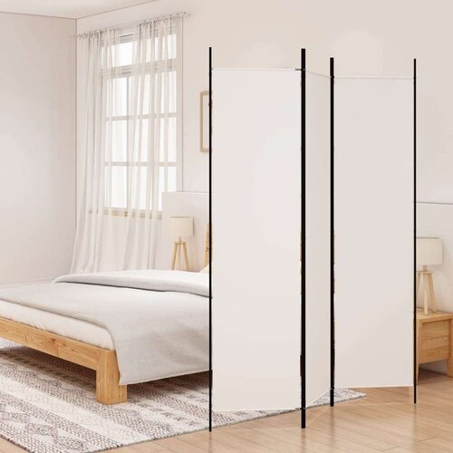 Sobna pregrada s 3 panela bijela 150 x 200 cm od tkanine Cijene