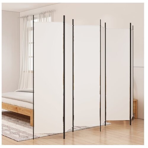  pregrada s 6 panela bijela 300x200 cm od tkanine Cene