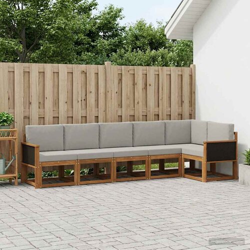  Set vanjskih sofa 6 kom. Prirodna i svjetlosiva Poliester Cene