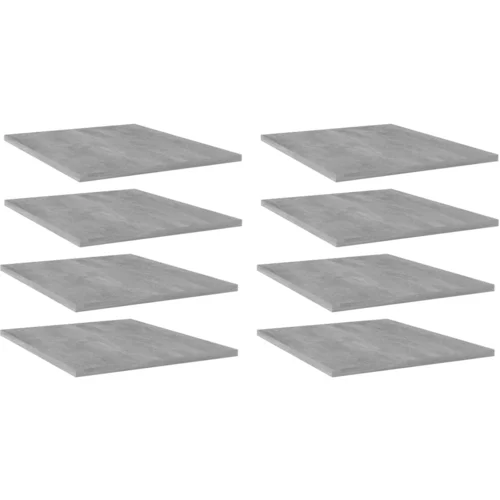 vidaXL Police za knjige 8 kom siva boja betona 40x50x1,5 cm od iverice
