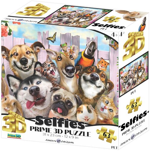 Howard robinson puzzle 3d - selfie - kućni ljubimci 63 kom 31x23cm 422277 Cijene