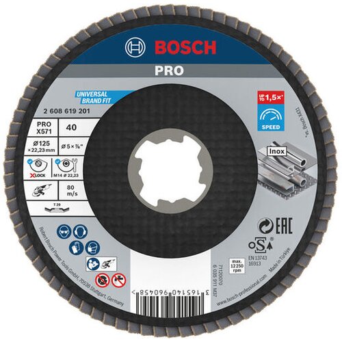 Bosch Lamelna brusna ploča za male ugaone brusilice verzija pod uglom X-Lock PRO X571 2608619201 Slike