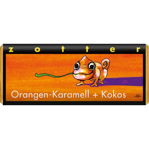 Zotter Schokoladen Bio čokolada - "Pomarančna karamela + kokos" - 70 g Cene