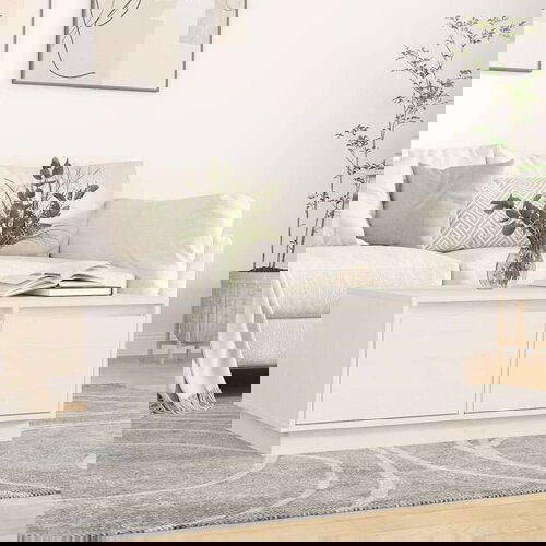  Klubska mizica bela 80x50x35 cm trdna borovina, (20715508) Cene