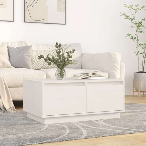  Stolić za kavu bijeli 80 x 50 x 35 cm od masivne borovine Slike