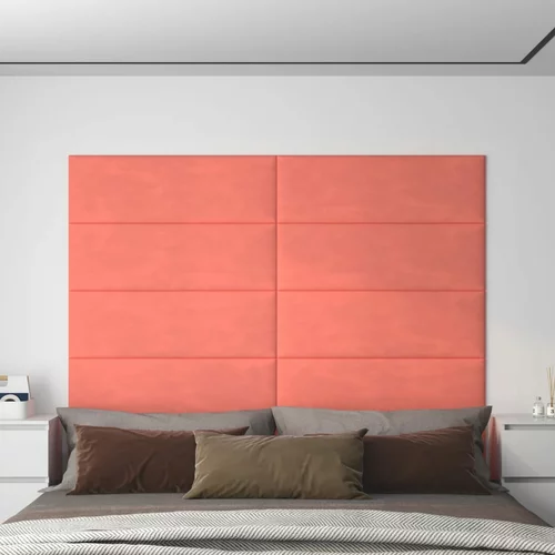  Zidne ploče 12 kom ružičaste 90 x 30 cm baršunaste 3,24 m²