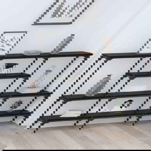 VidaXL Konzolna stolica Crni hrast 160 x 29 x 80 cm Konstruirano drvo Slike