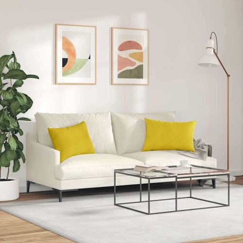 VidaXL jastučići za sofu 2 pcs žuta 60 x 40 cm kordura tekstil Slike
