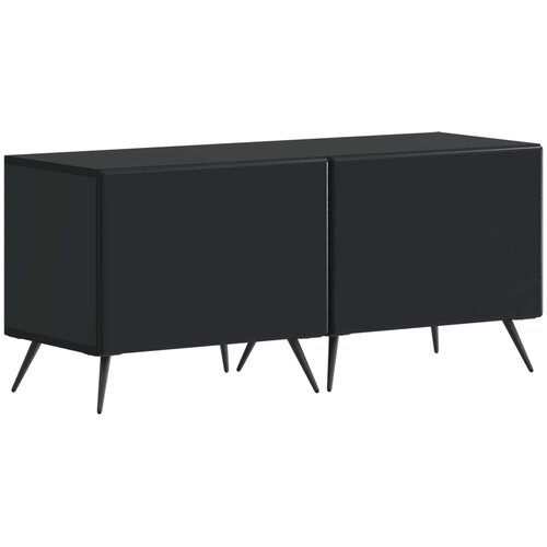  5-dijelni LED TV ormarić Crna Konstruirano drvo Slike