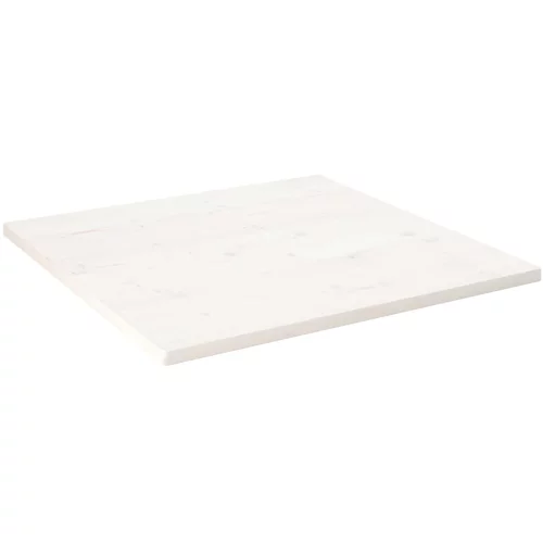  Ploča za stol bijela 80x80x2,5 cm masivna borovina četvrtasta