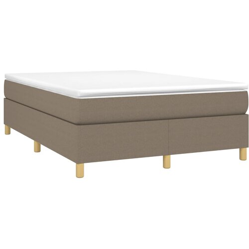  Okvir za krevet s oprugom smeđesivi 140 x 190 cm od tkanine Slike